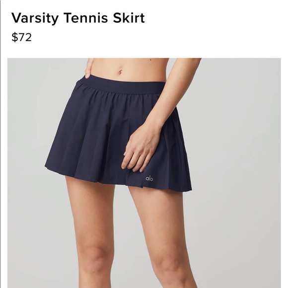 ALO Yoga | Varsity Tennis Skirt | True Navy - Picture 1 of 10